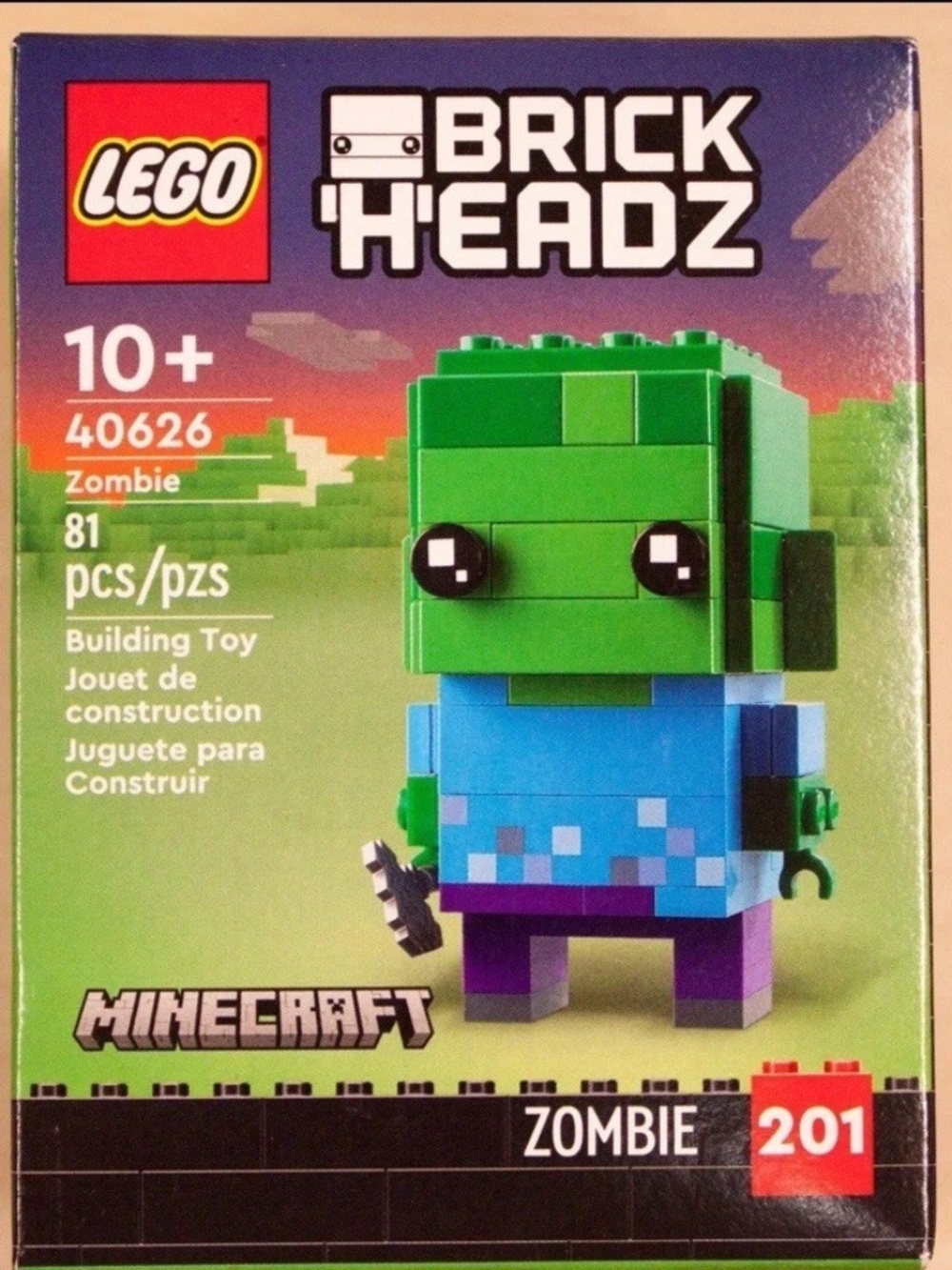 LEGO MINECRAFT BRICK'H'EADZ "Zombie" 40626 UNOPENED